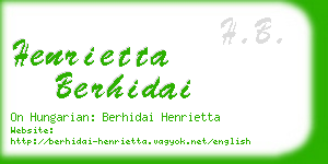 henrietta berhidai business card